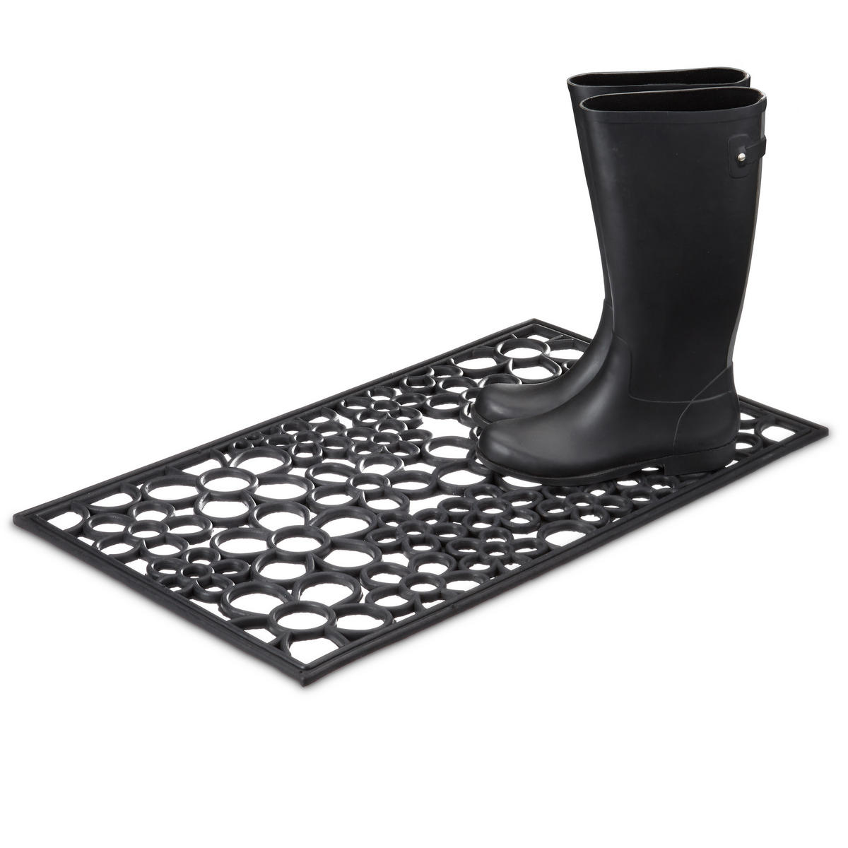 FUSSABTRETER - Schwarz, Kunststoff (75/45cm) - Relaxdays