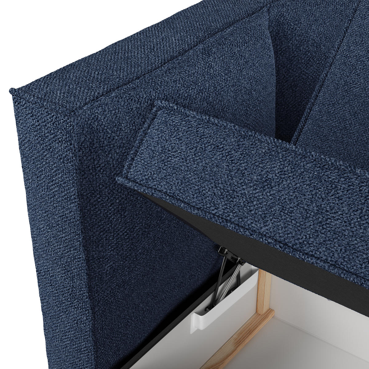 BOXBETT Bergen Marineblau 140/200 cm mit Matratze - Schwarz/Dunkelblau, Holz/Holzwerkstoff (140/200cm) - Maison de Reve