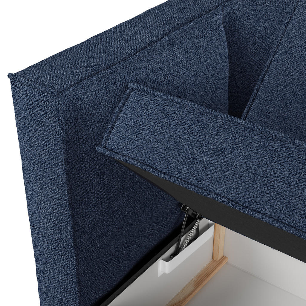 Thumbnail - Maison de Reve Boxbett, Dunkelblau, Textil, H3, Höhe ca. 18 cm, 140x200 cm, Oeko-Tex® Standard 100, Reach, FSC 100%, Mad...