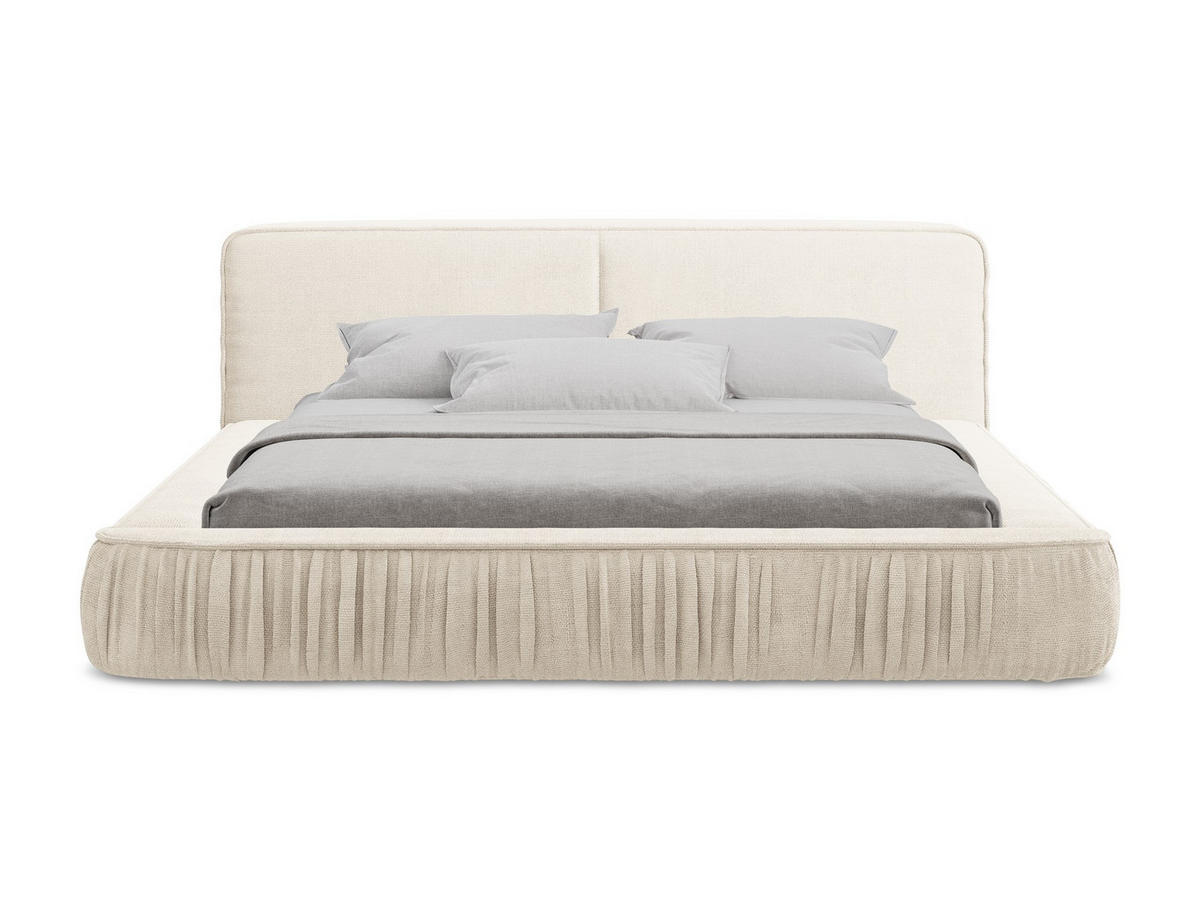 POLSTERBETT mit Bettkasten und Lattenrost 198x238 Beige - Beige/Creme, Kunststoff/Textil (160/200cm) - Makamii