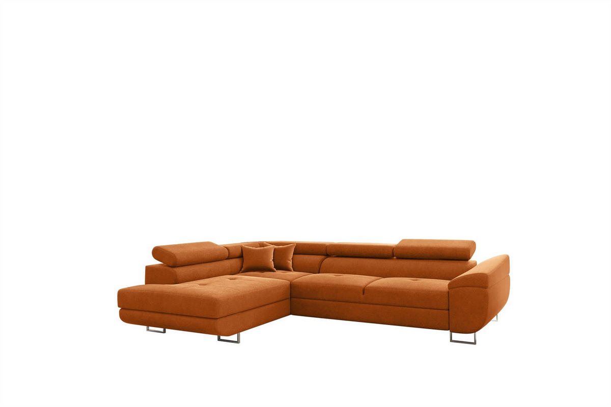 ECKSOFA Carmelo In Nova - Orange, Holzwerkstoff/Textil (275/202cm) - Fun Möbel