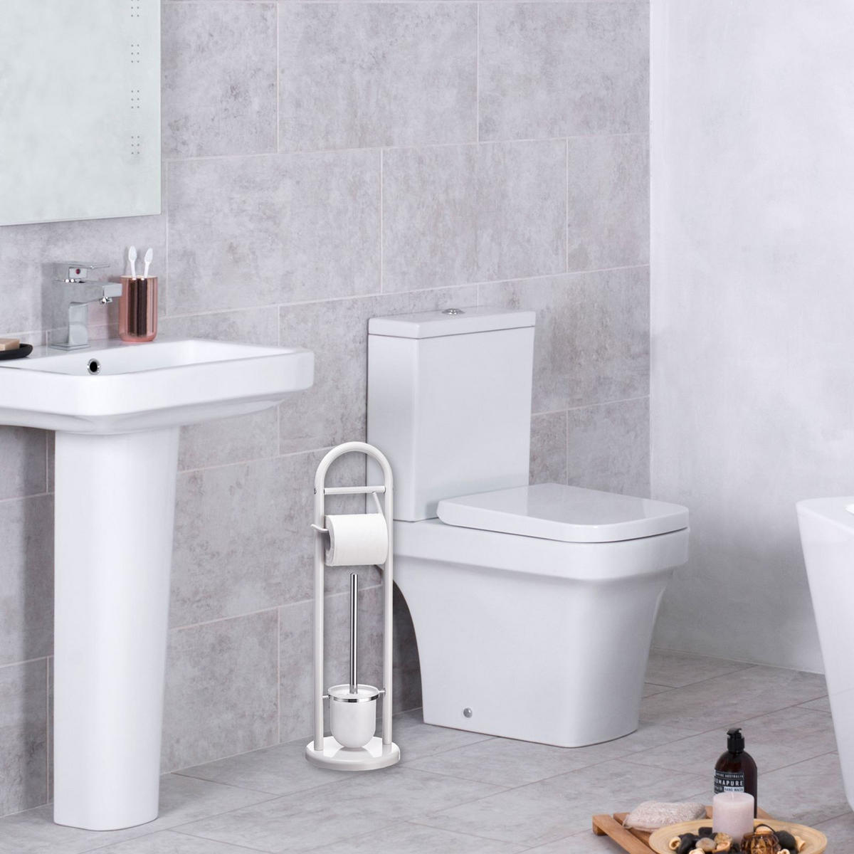 TOILETTENPAPIERHALTER EGON - Weiß, Metall (19/63/19cm) - CARO-Möbel