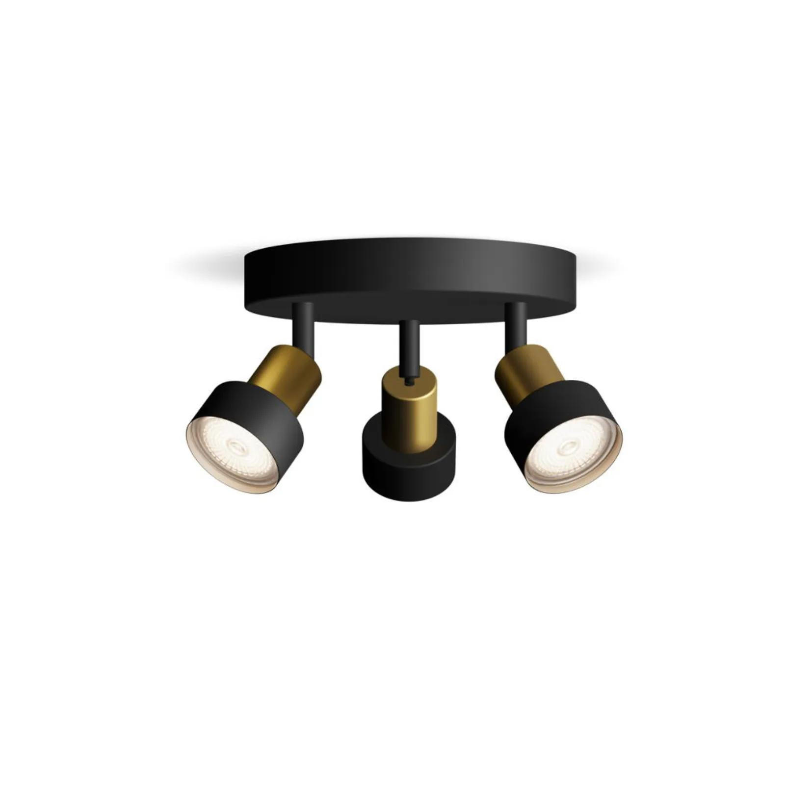 DECKENLEUCHTE Conduit Schwarz - Goldfarben/Schwarz, Metall (9.8/9.8/13.4cm) - Philips