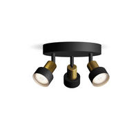DECKENLEUCHTE Conduit Schwarz - Goldfarben/Schwarz, Metall (9.8/9.8/13.4cm) - Philips