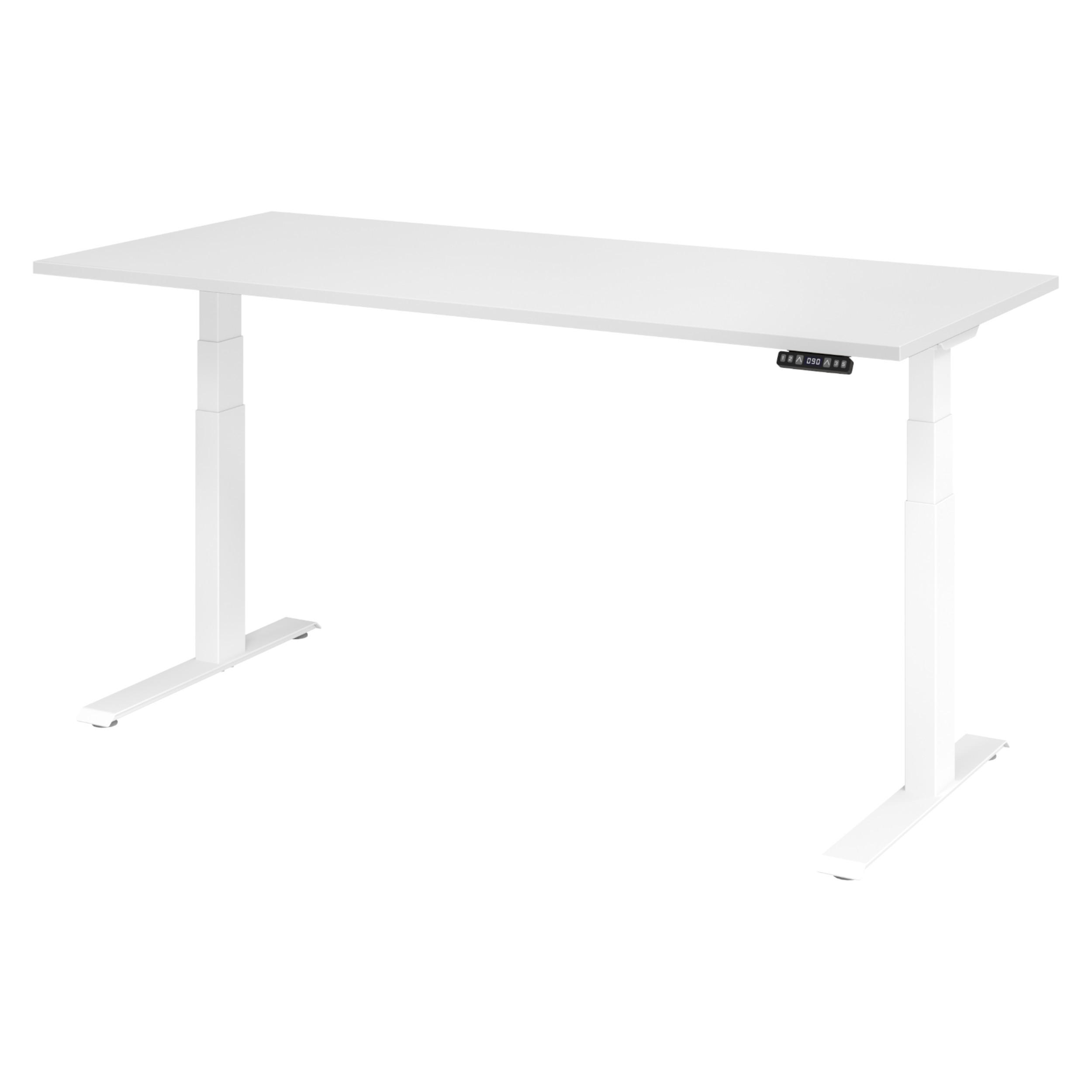 SCHREIBTISCH elektrisch XDKB 80/180/74 cm in Weiß/Weiß - Weiß, Holzwerkstoff (80/180/74cm) - bümö