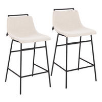 BARHOCKER CAMILLE 2er Set Boucle Weiß - Weiß, Textil (44/91/50cm) - SVITA