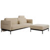 SCHLAFSOFA SALENTO Beige Boucle - Beige/Schwarz, Textil/Metall (221/82/193cm) - MKS