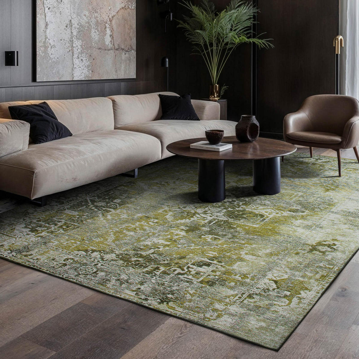 TEPPICH Heris Olive 170/240 cm - Grün, Textil (170/240cm) - Lola&Moi