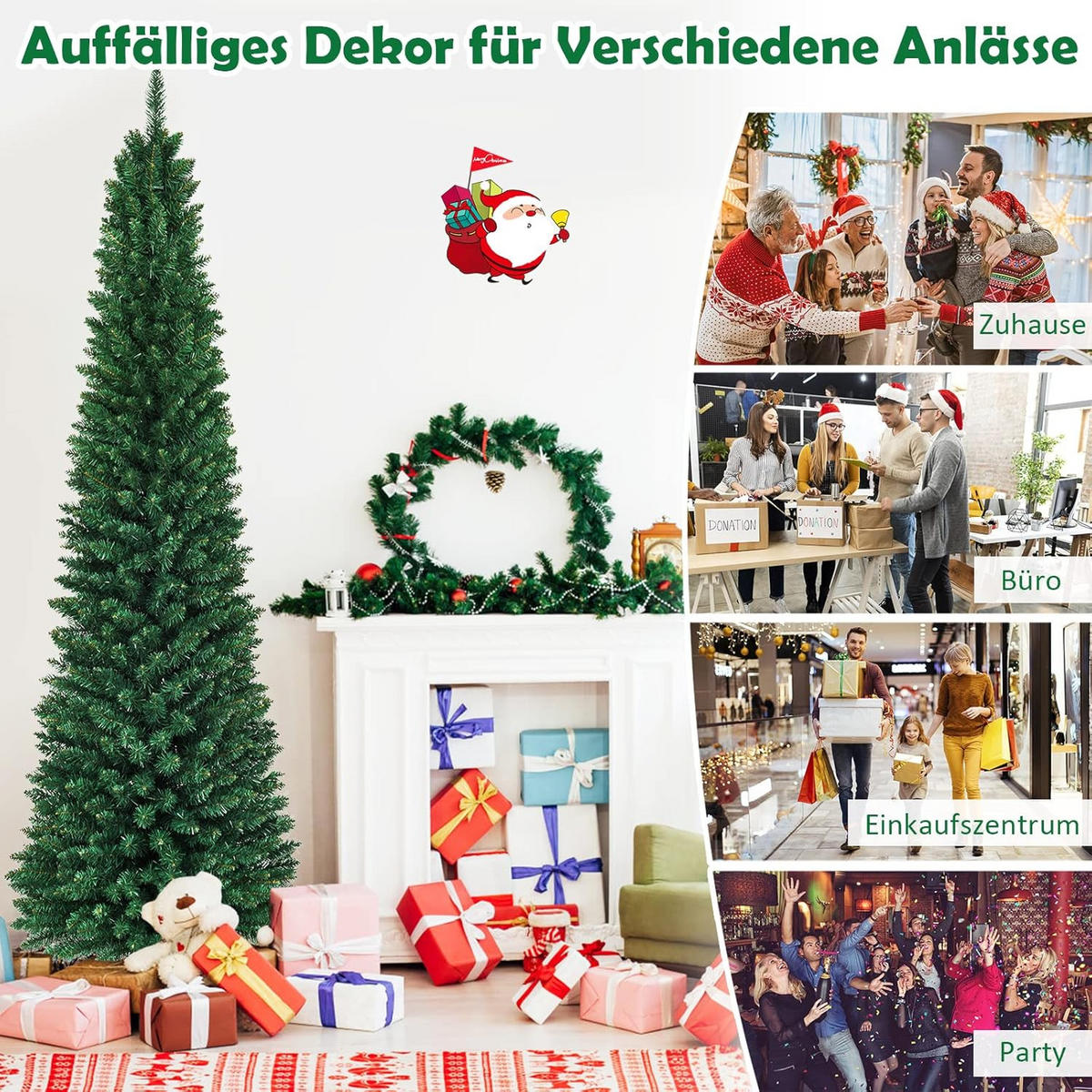 WEIHNACHTSBAUM 240 Grün - Grün, Kunststoff (240cm) - COSTWAY