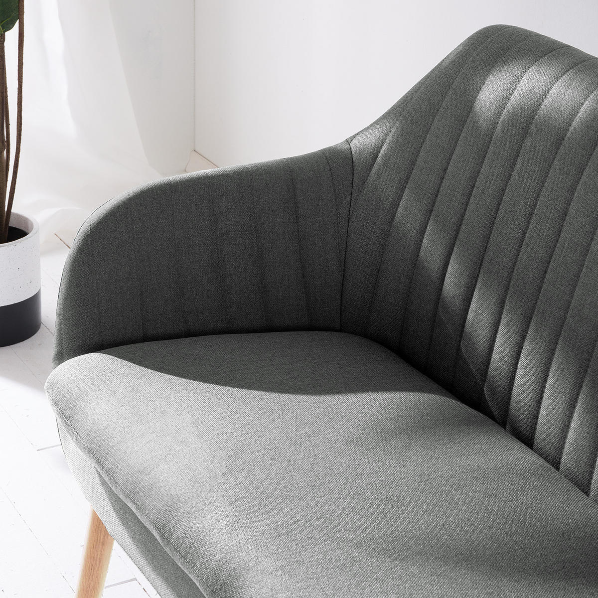 KÜCHENSOFA - Graphitfarben, Eichenholz/Holz (130/85/62cm) - home24