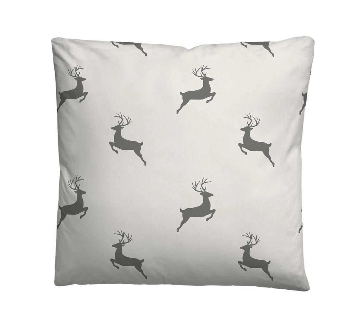 BETTWÄSCHE-GARNITUR Melange Hirsch Klein kitt, 155x200 cm + 80x80 cm - Beige, Textil (155/200cm) - biberna