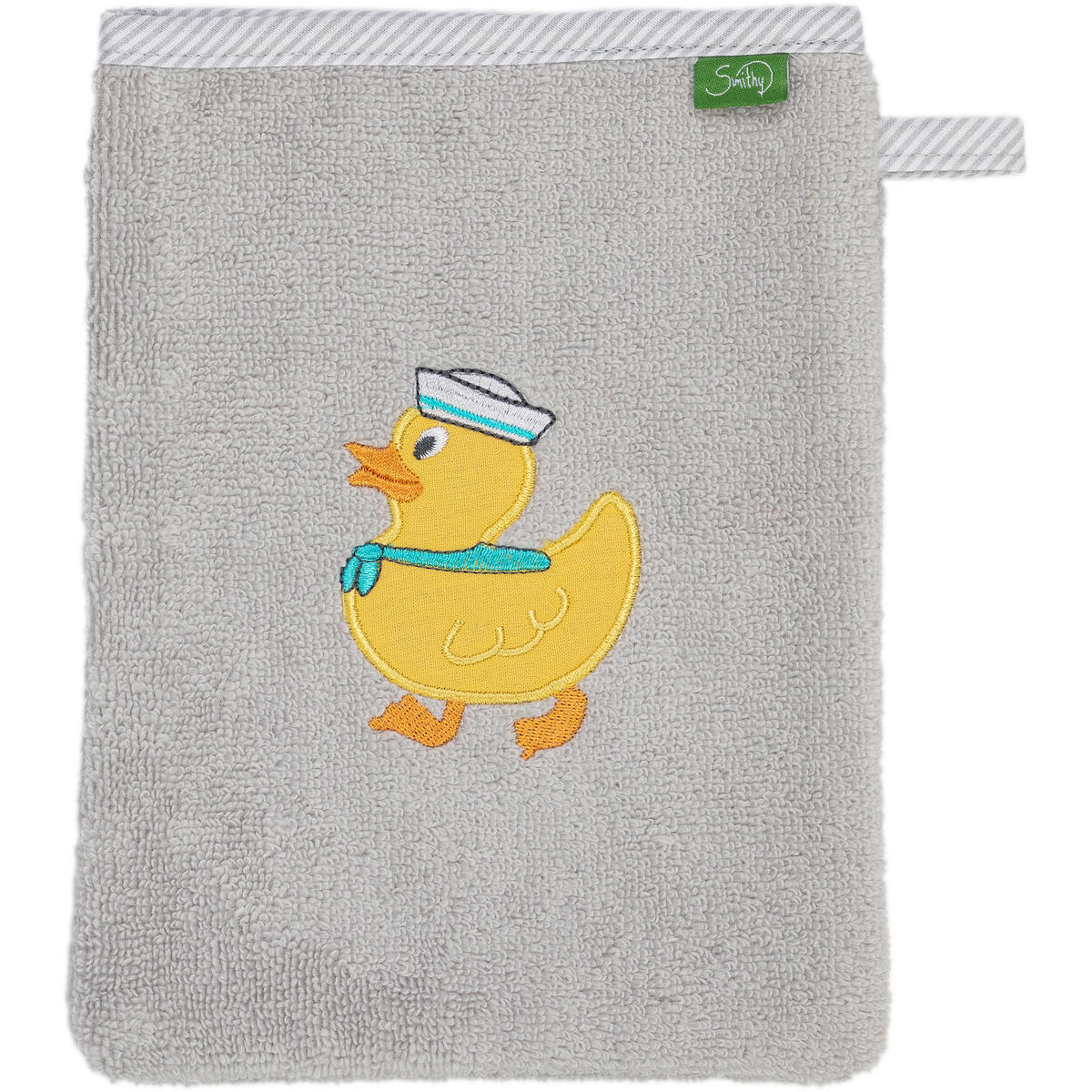 WASCHHANDSCHUHE PASTELLFLAUSCH ENTE HELLGRAU - Grau, Textil (16/21cm) - Smithy