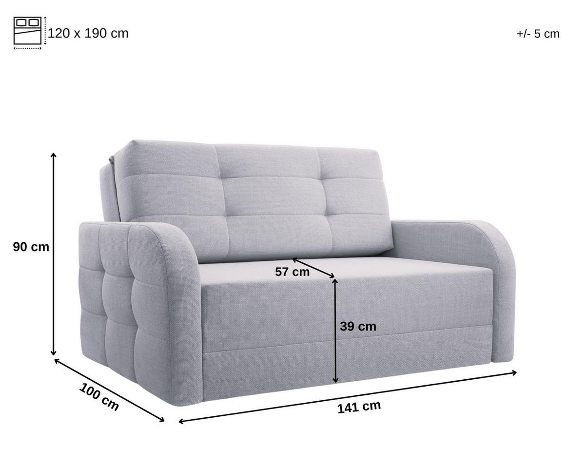 SCHLAFSOFA Porto 120 - Cappuccino (BRAGI 34) - Cappuccino, Holz (141/90/100cm) - Möblo