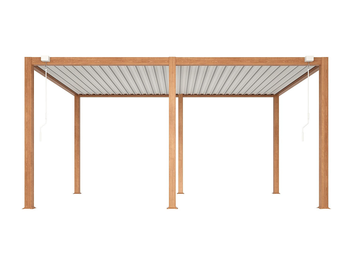 SELBSTTRAGENDE Pergola - 500 cmcm x 300 cmcm - Metall - Naturfarben Dunkel - AMALFI - Naturfarben, Metall (500/250/300cm) - Vente-Unique
