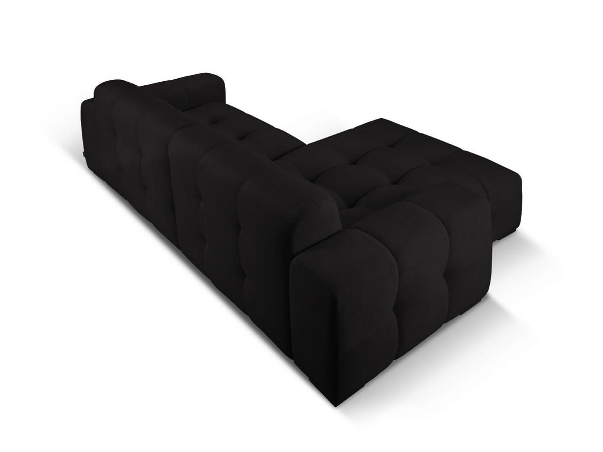 ECKSOFA links Kendal aus Samt schwarz 4 Sitzplätze - Schwarz, Textil (173/256cm) - Micadoni
