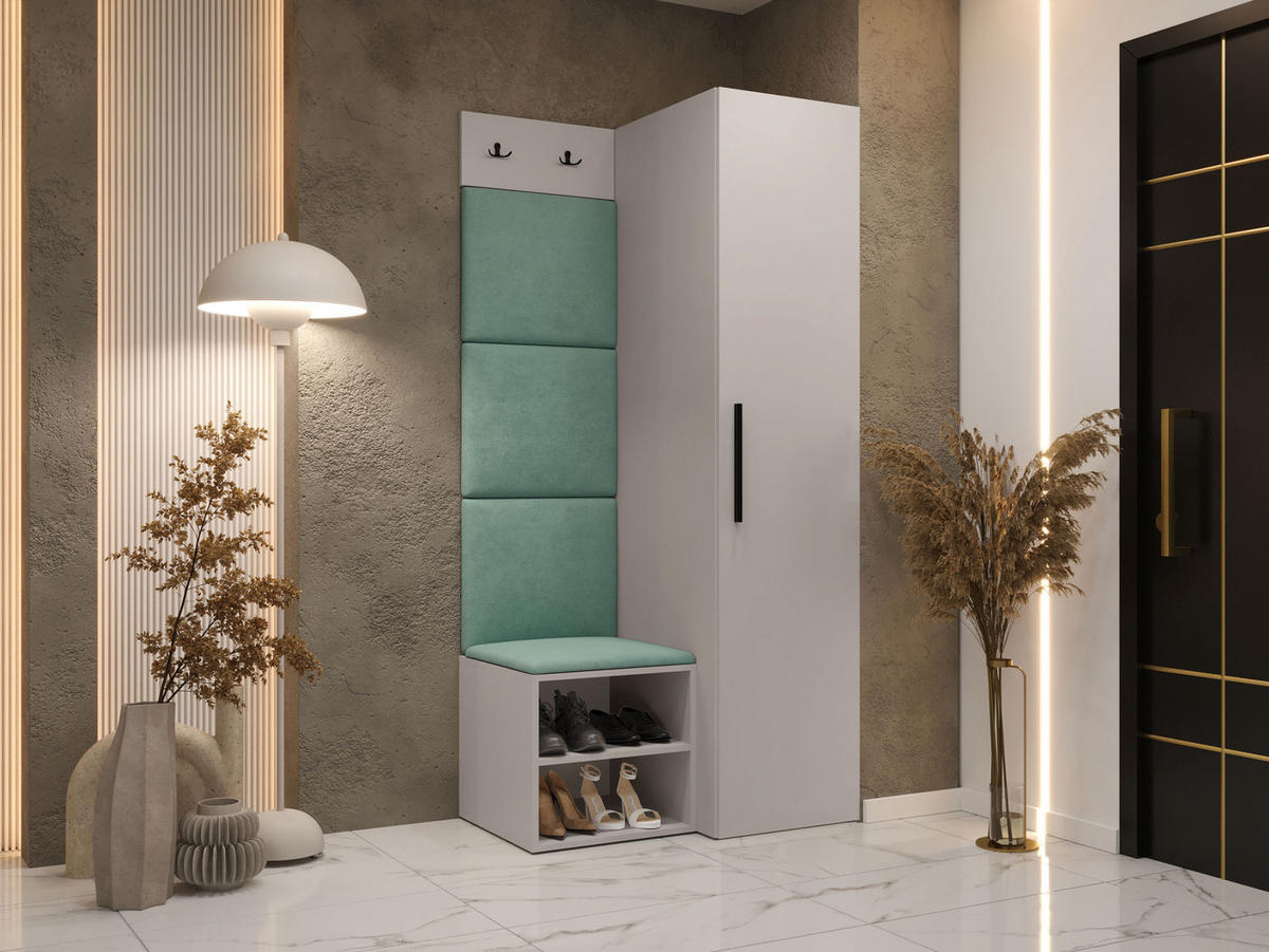 GARDEROBEN-SET Medi III - Kaschmir/Schwarz, Holzwerkstoff/Kunststoff (40/191/50cm) - MIRJAN24