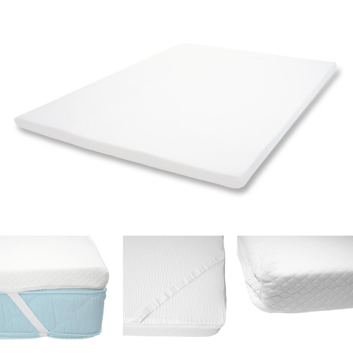 KALTSCHAUM-MATRATZENTOPPER 6CM Weiß - Weiß, Textil (200/180/6cm) - MCW