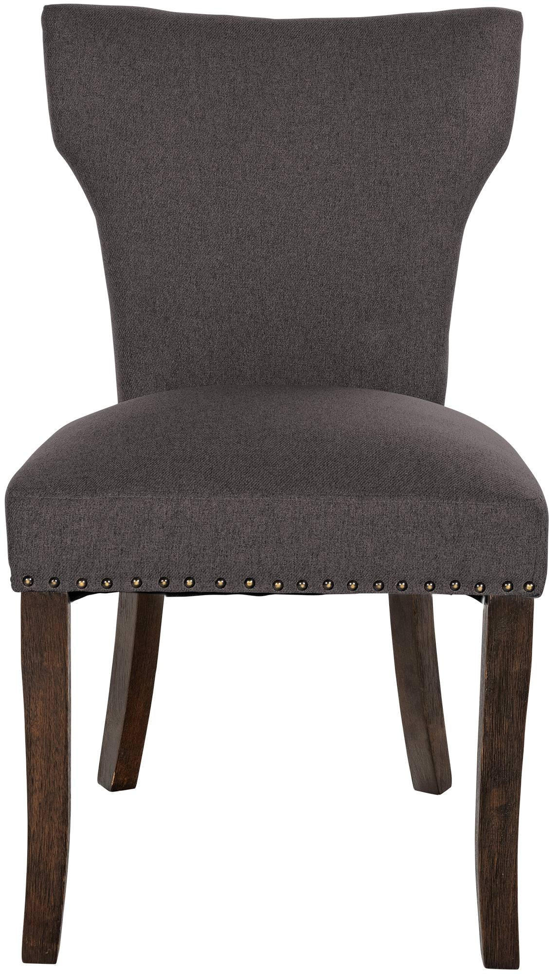 WOHNZIMMERSTUHL 2er Set Stoff dunkelgrau - Dunkelgrau, Holz/Textil (52/90/59cm) - CLP