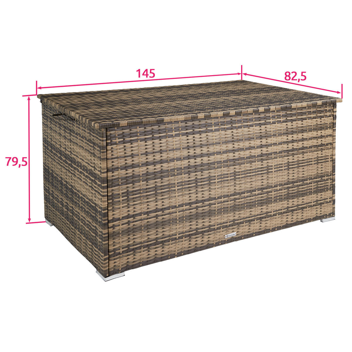 AUFLAGENBOX Oslo,145 x 82,5 x 79,5 cm,natur - Naturfarben, Kunststoff (82.5/79.5/145cm) - tectake