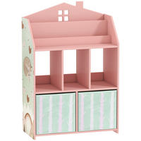 KINDER-BÜCHERREGAL MDF Vliesstoff Rosa - Rosa, Holzwerkstoff/Textil (30/91.5/62.5cm) - AIYAPLAY
