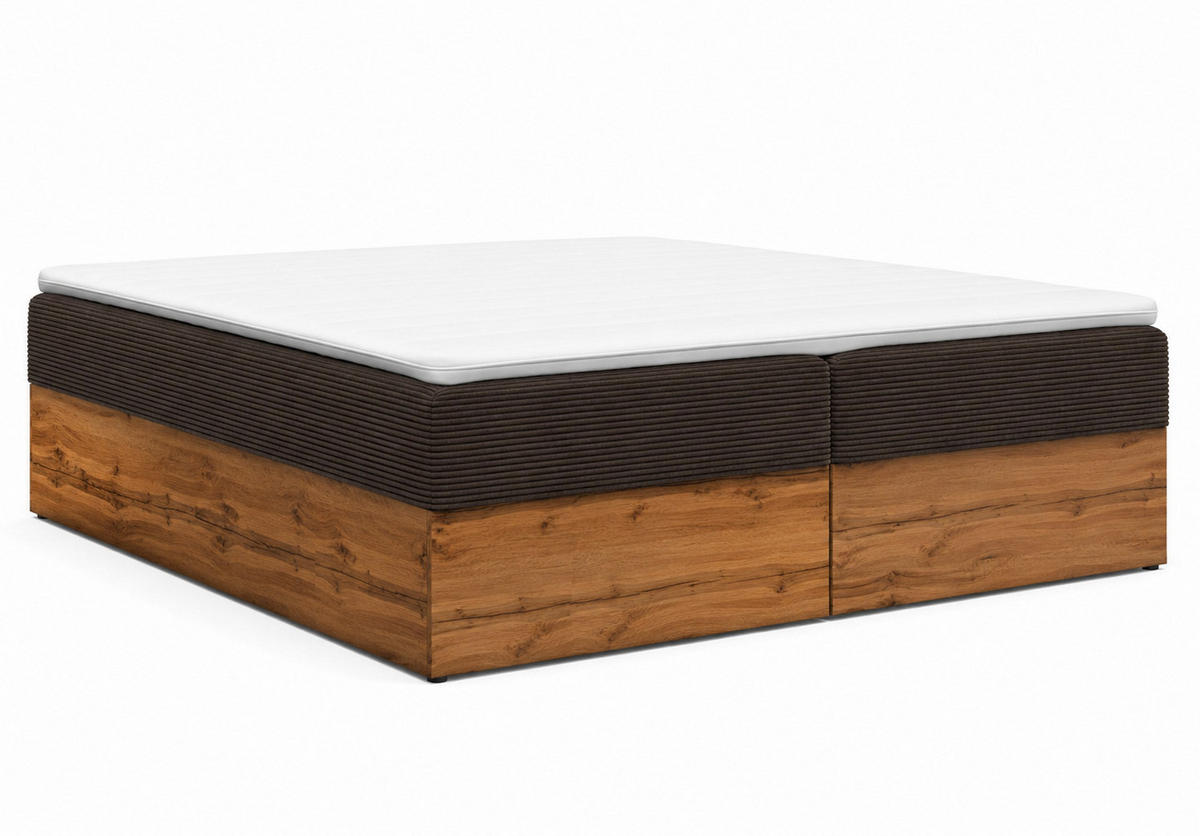 BOXSPRINGBETT LOLY 160x200 cm Bonell H3 mit Bettkasten Braun - Schwarz/Braun, Kunststoff/Textil (160/200cm) - KS Home Concept