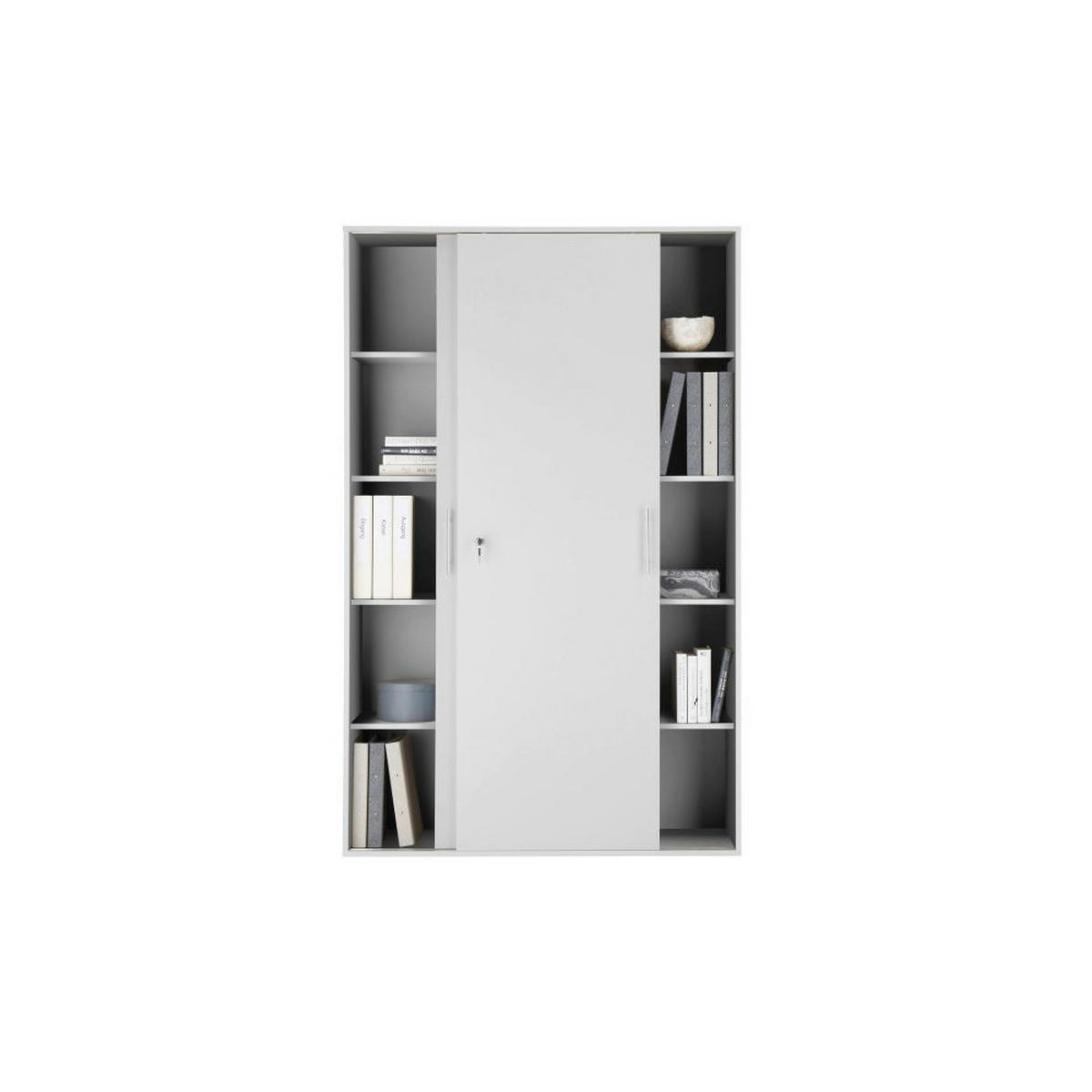 BÜROMÖBEL Shove Pronto BÜROMÖBELmöbel komplett Set 4 teilig in Grau mit elektrisch höhenverstellbaren Schreibtisch - Grau, Holzwerkstoff (120/80/200cm)