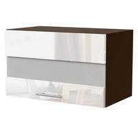 KLAPPHÄNGESCHRANK Essen W4BS/60/LAM Weiß Hochglanz / Lava Matt 60 / 32,5 / 36cm - Dunkelgrau/Weiß Hochglanz, Holz/Holzwerkstoff (60/36/32.5cm) - Feldmann-Wohnen