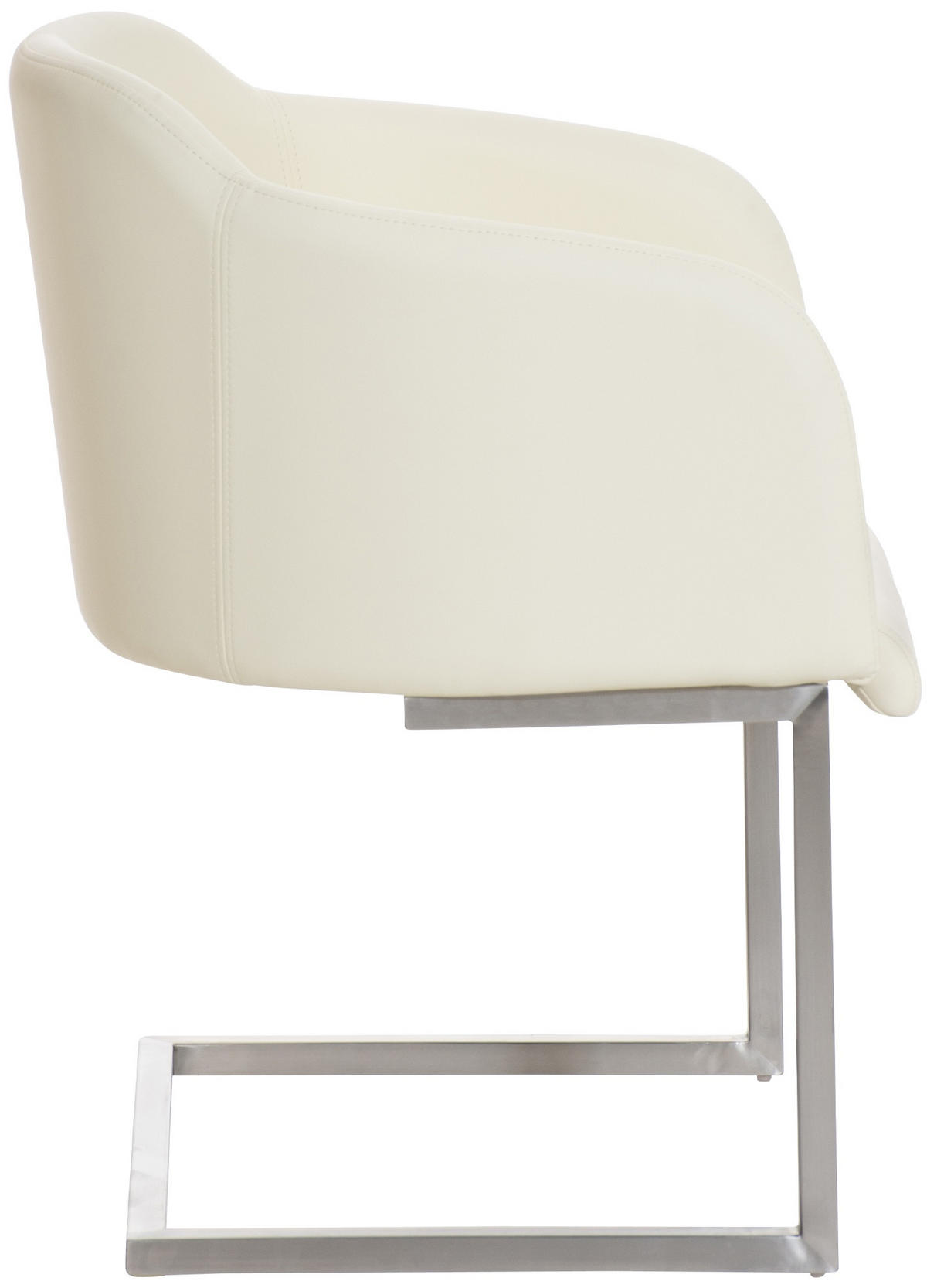 SCHWINGSTUHL Lederlook Creme - Edelstahlfarben/Creme, Textil/Metall (45/84/52cm) - CLP