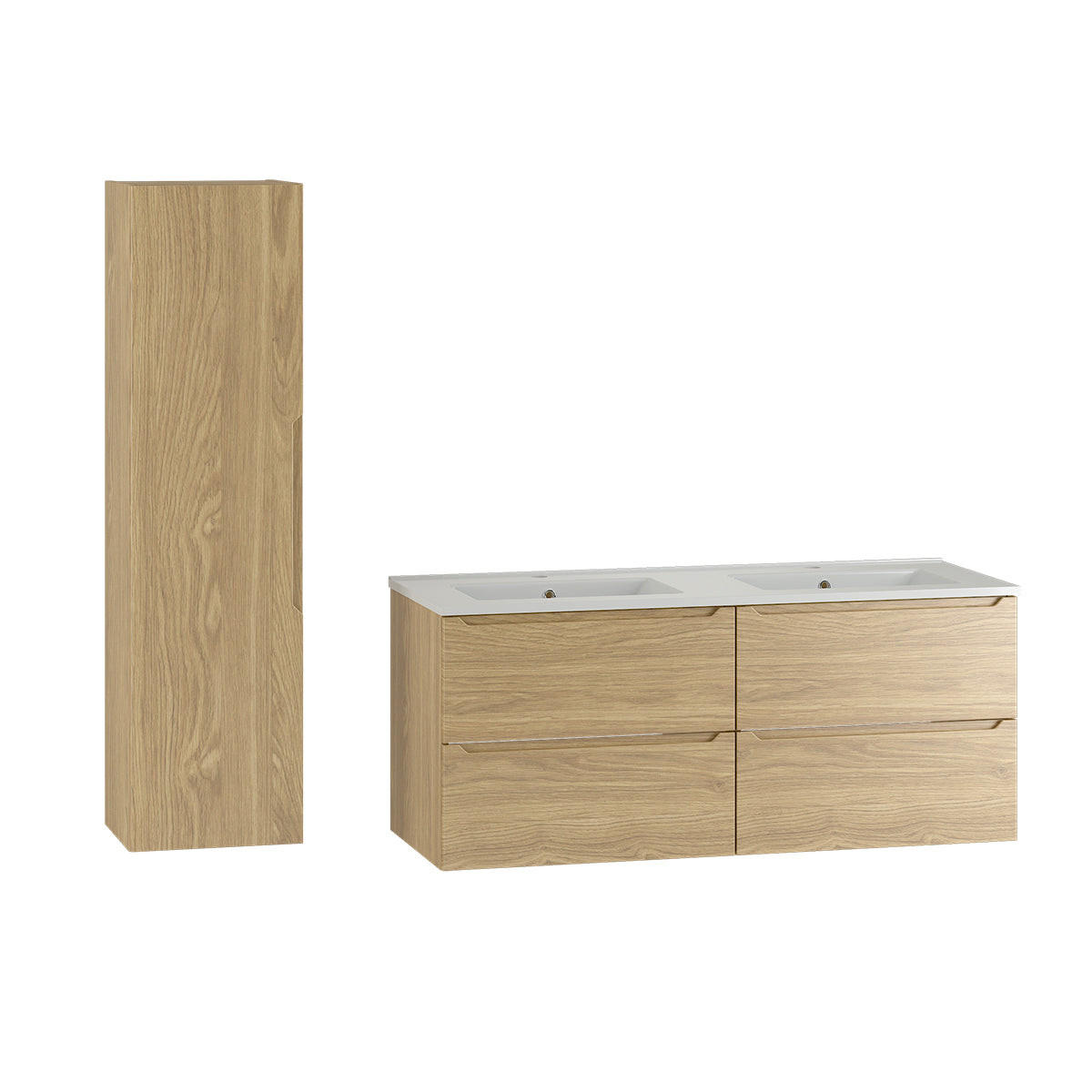 KOUPELNOVÝ NÁBYTEK 120cm Viggo 2er-Set Dřevo - hnědá, kompozitní dřevo (120/50/45.8cm) - Petits-meubles