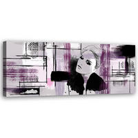 WANDBILD violette frau abstrakt - Pink, Textil (90/30cm) - Feeby