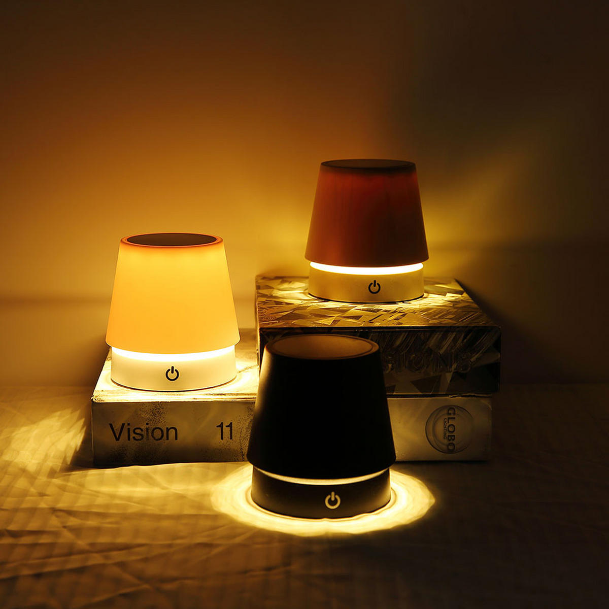 LED TISCHLEUCHTE Carlos Schwarz - Schwarz, Metall (10.6/10.6/28cm) - Globo Lighting