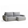 ECKSOFA MIT SCHLAFFUNKTION Numba Hellgrau Webstoff - Hellgrau/Schwarz, Holz/Holzwerkstoff (253/153cm) - Maison de Reve