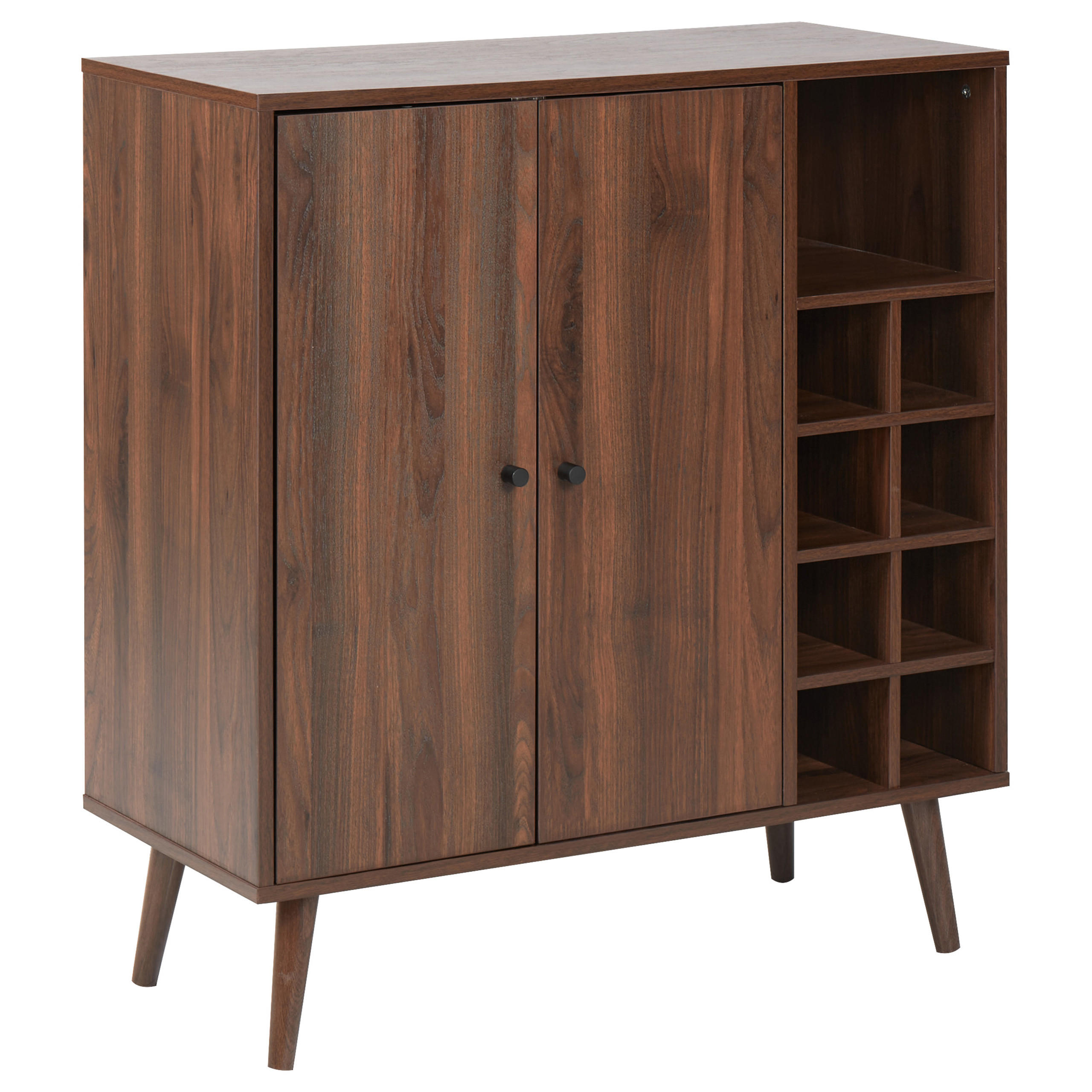 WEINREGAL Dunkelbraun Tullamore - Dunkelbraun, Naturmaterialien (84/91/39cm) - Beliani