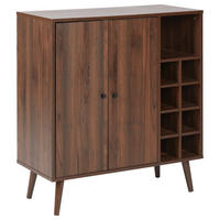 WEINREGAL Dunkelbraun Tullamore - Dunkelbraun, Naturmaterialien (84/91/39cm) - Beliani