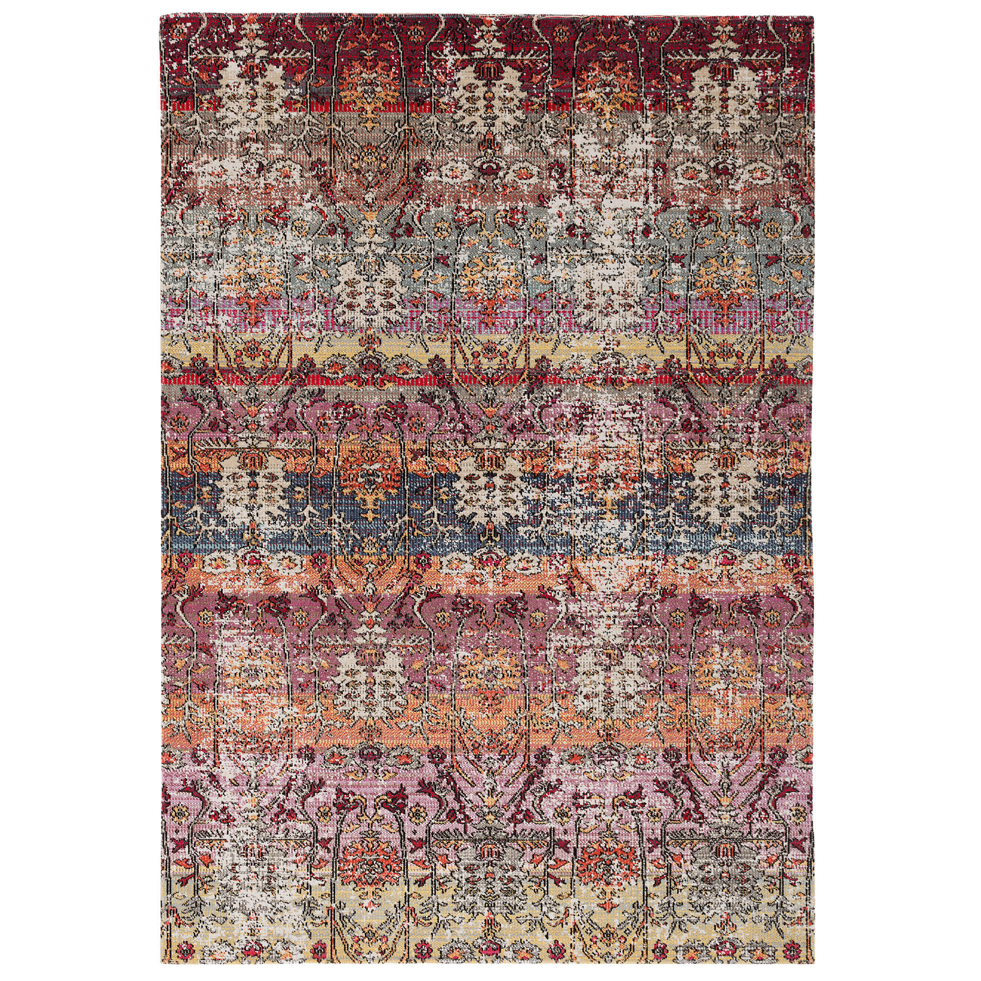 KURZFLOR DESIGNER TEPPICH MODERN VINTAGE ORIENT MUSTER - Rosa, Textil (140/200cm) - Pergamon