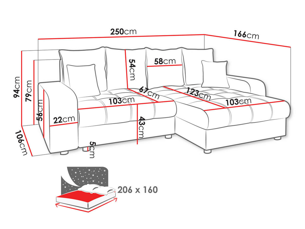 ECKSOFA Kronos - Beige/Silberfarben, Holz/Textil (250/166cm) - MIRJAN24
