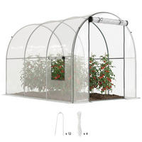 GEWÄCHSHAUS DE-11964 mit Tür & 2 Fenstern Transparent - Transparent, Kunststoff (200/200/300cm) - ComfortXL