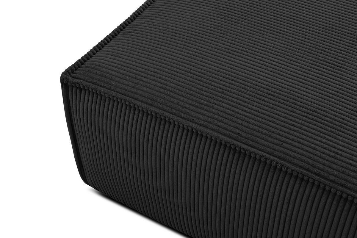 SITZPOUF NAPI gefederte Sitzfläche, dunkelgrau - Dunkelgrau/Schwarz, Textil (83/45/83cm) - KONSIMO®