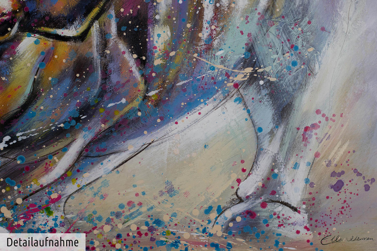 ACRYLBILD HANDGEMALT 120/80 cm - Blau, Holz/Textil (2.06/80cm) - KUNSTLOFT