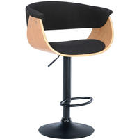 BARHOCKER Stoff natura/schwarz - Schwarz, Textil/Metall (60/90/51cm) - CLP