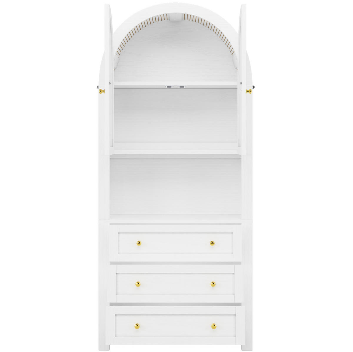 KREDENCA z obokanim zaključkom, bela, MDF, 70/35/180 cm - bela, leseni material (35/180/70cm) - OKMYHOME