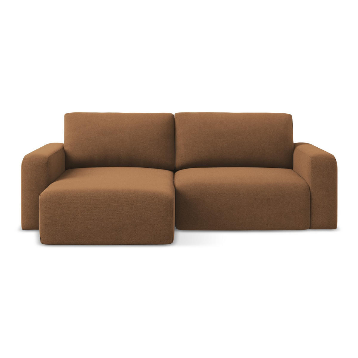 ECKSOFA mit Schlaffunktion links Strukturstoff Stoff Orange - Beige/Terracotta, Kunststoff/Textil (149/244cm) - LaMiaSofa