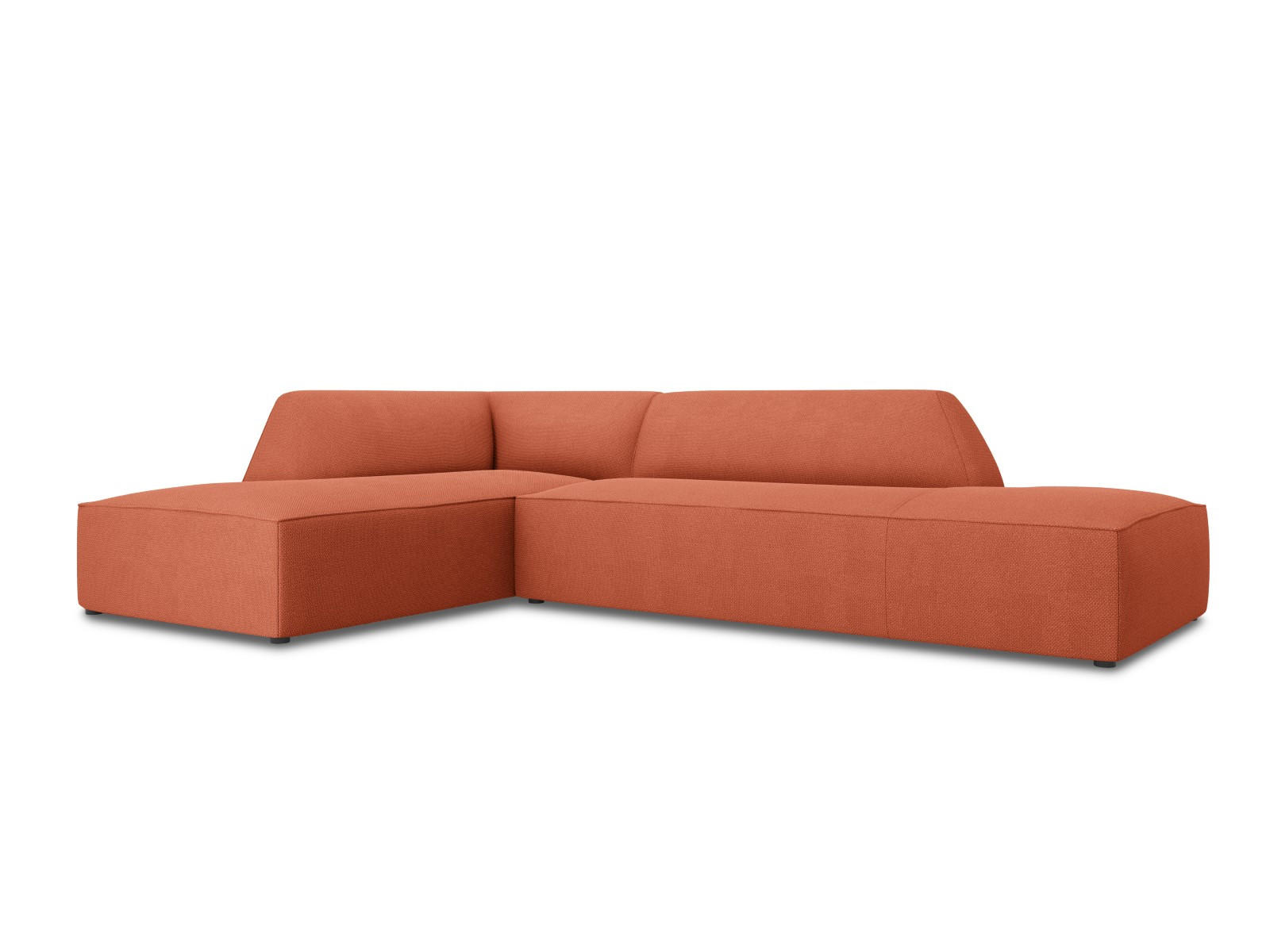 ECKSOFA links Ruby aus strukturiertem Stoff koralle 4 Sitzplätze - Koralle, Textil (180/273cm) - Micadoni