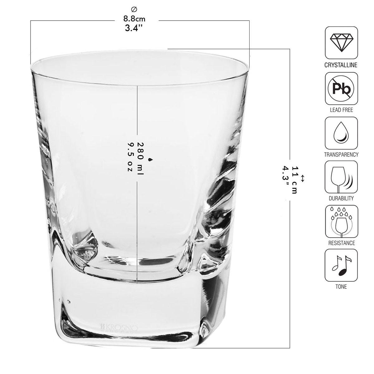 WHISKYGLÄSER Caro, 6er-Set, 280 ml, Handgemacht - Transparent, Glas (0.28L) - Krosno Glass