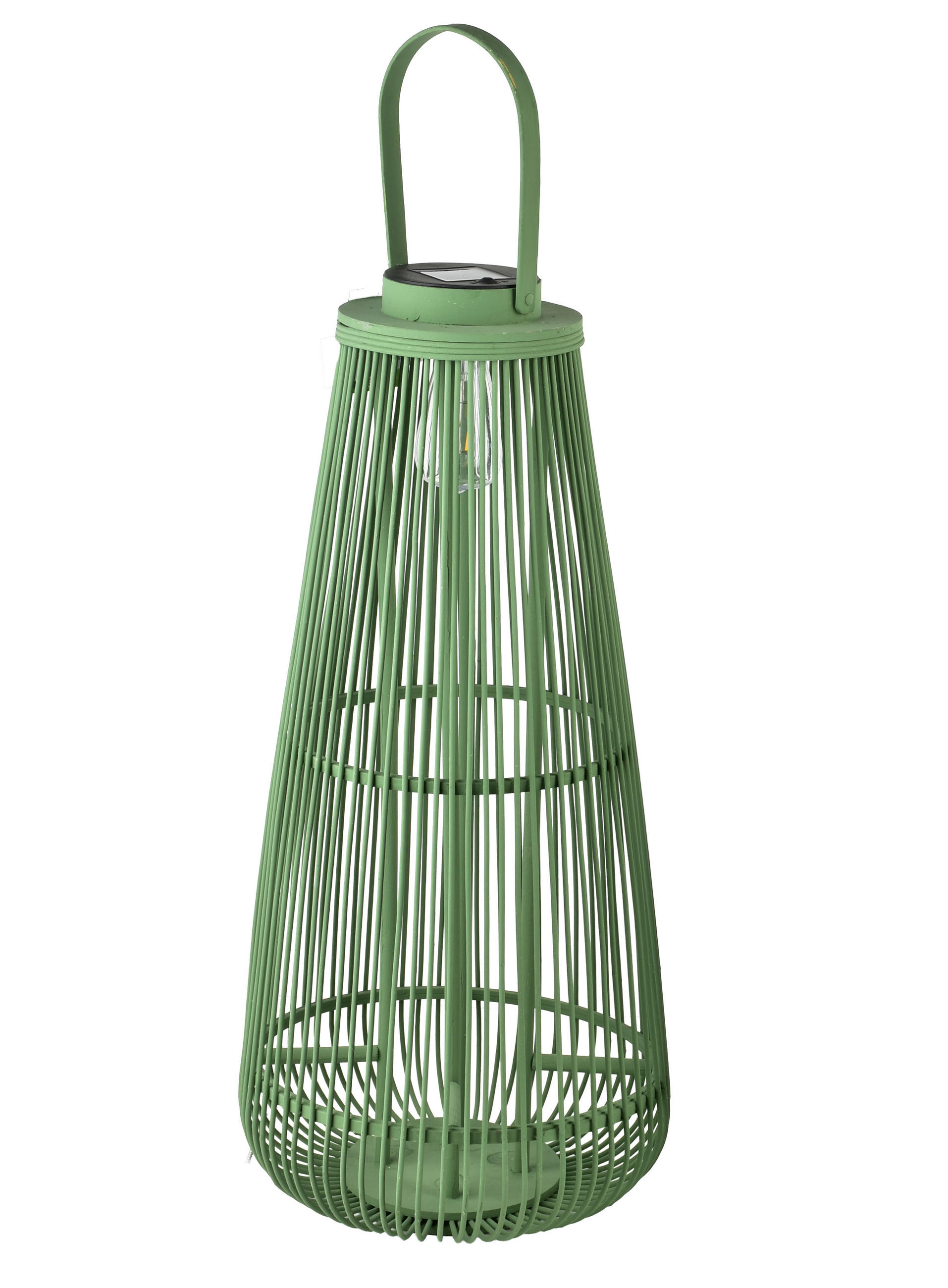 LATERNE Lucie grün 33/33/90 cm Korbgeflecht - Grün, Holz (33/90/33cm) - Mondex