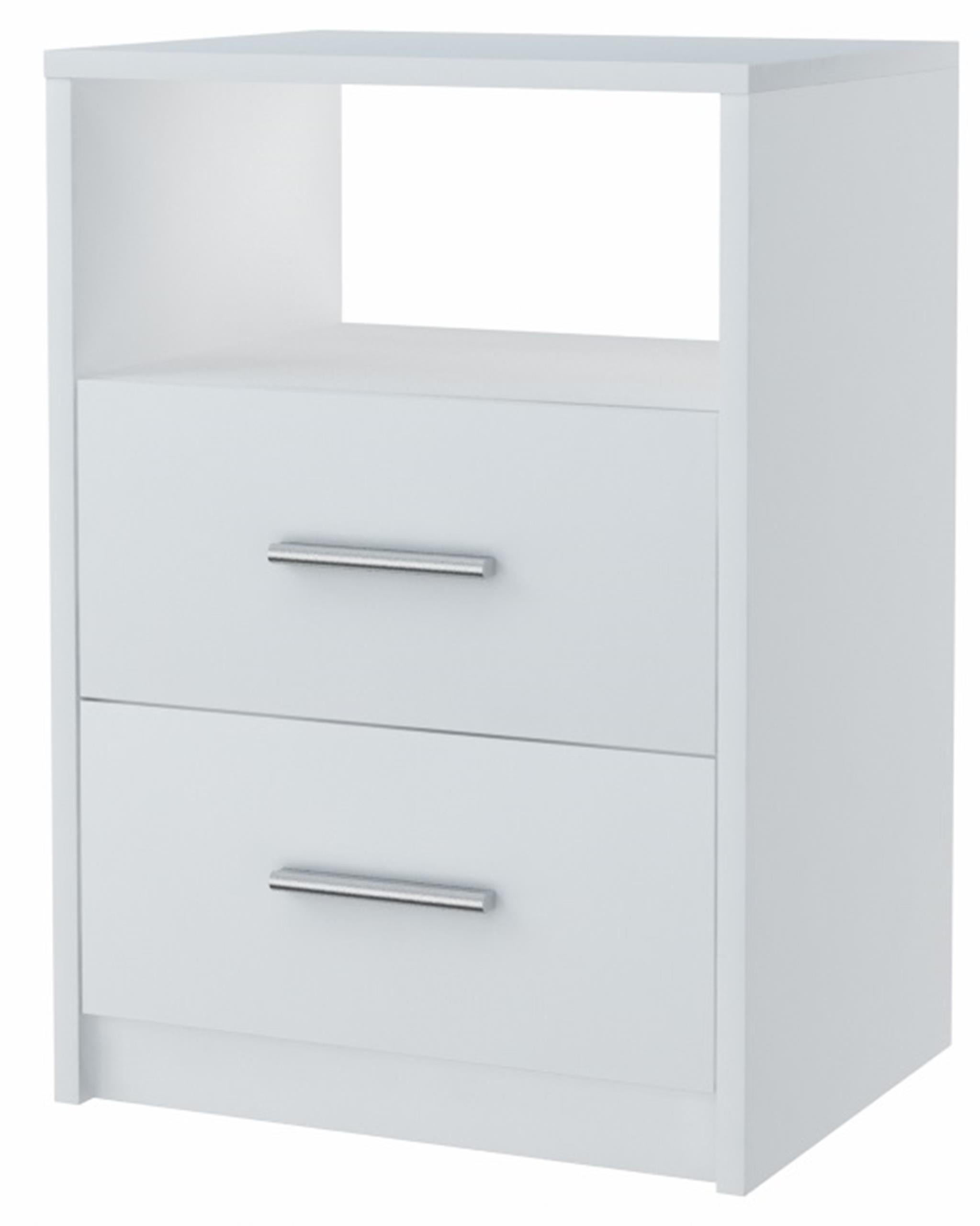 NACHTTISCH 2SO Weiß 40/35/58,5 cm klassische Optik - Weiß, Holzwerkstoff (40/58.5/35cm) - Matkam Möbel