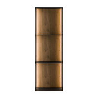 METALLREGAL QUADRO III mit LED-Beleuchtung - Schwarz/Eiche Artisan, Holzwerkstoff (99/33/20cm) - Lookway