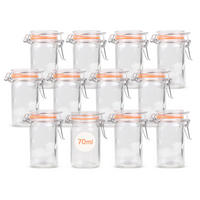 EINMACHGLAS-SET mit Bügelverschluss 70ml 12er-Pack - Transparent, Glas (0.07L)