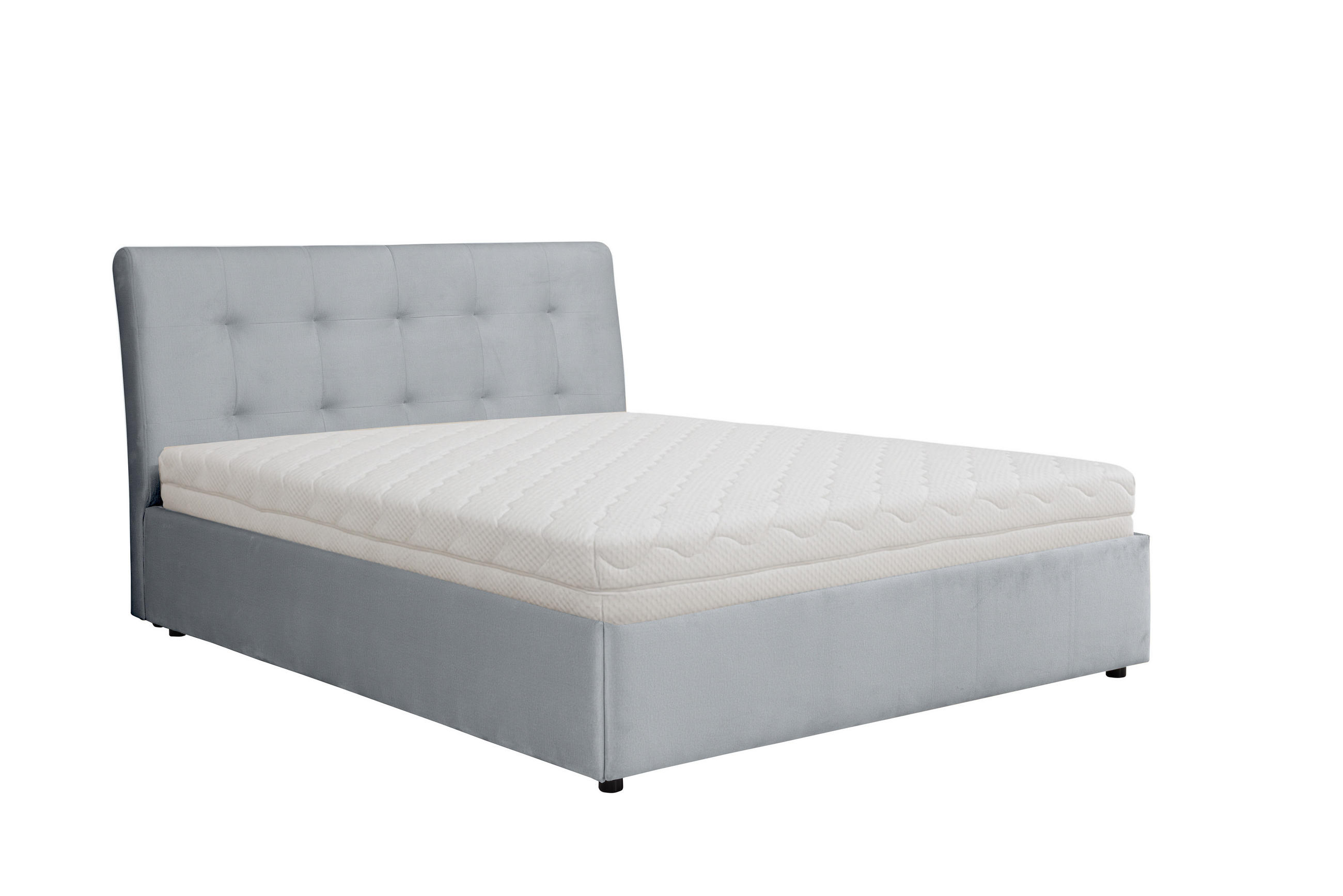 POLSTERBETT mit Bettkasten und Matratze SOLIS, Hellgrau, 180x200 cm - Hellgrau, Textil (180/200cm) - KS Home Concept