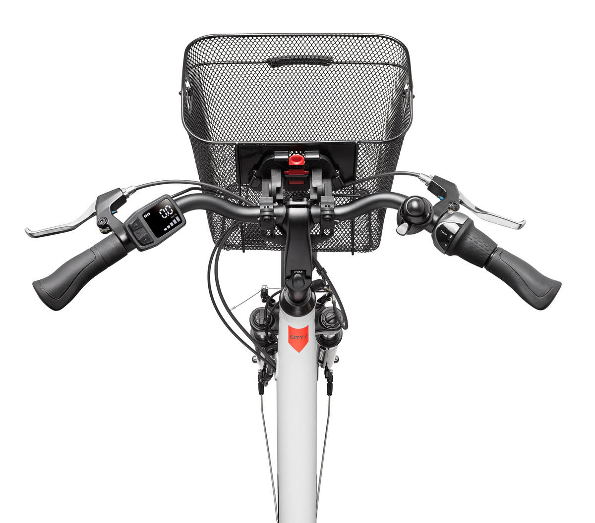 E-BIKE Cityrad Multitalent RC667 28 Zoll Elektrofahrrad 536,5 Wh Frontmotor 7-Gang-Kettenschaltung - Weiß, Metall (110cm) - Telefunken